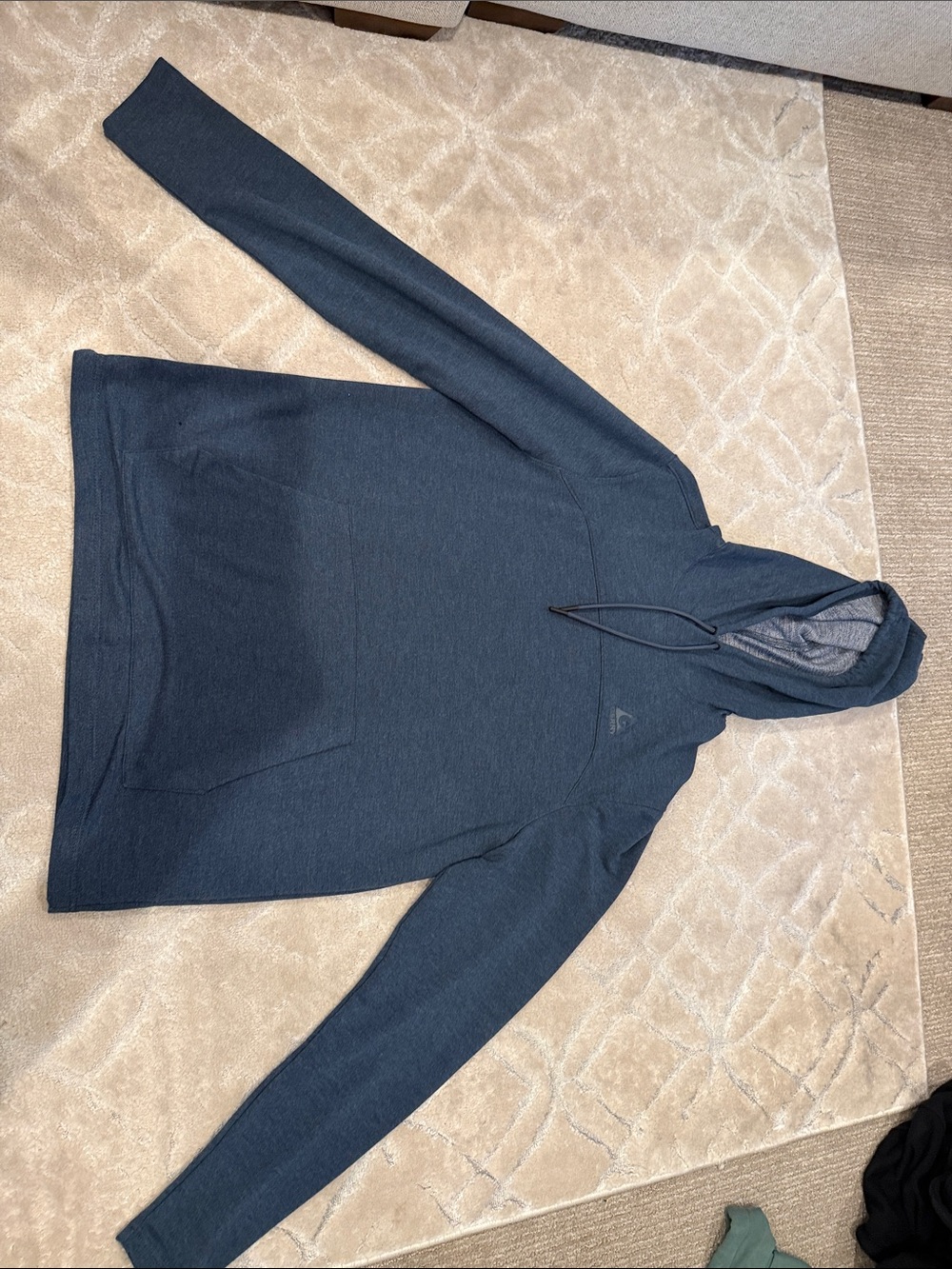 Men's Pullover Hoodie in Deep Navy with Subtle Logo
